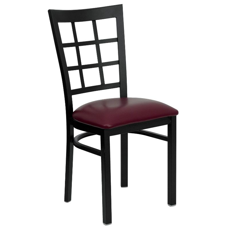 Flash Furniture Black Window Back Metal Restaurant Chair, 1 of 12