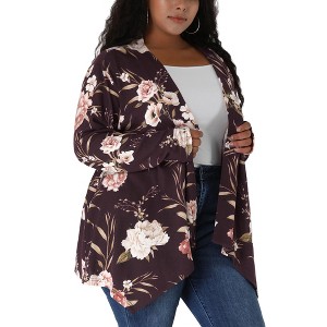 Agnes Orinda Women's Plus Size Asymmetric Open Front Fashion Cardigans - 1 of 4
