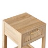 NicBex 15.75" Rattan Nightstand with 1 Drawer and Open Storage Bedside Table End Table for Living Room, Bedroom - 4 of 4