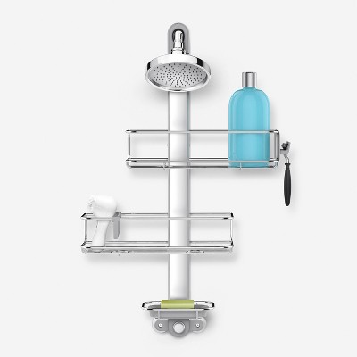 simplehuman Adjustable Shower Caddy XL, Stainless Steel and Anodized Aluminum