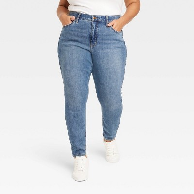 Women's High-rise Wide Leg Jeans - Ava & Viv™ Dark Wash 18 : Target