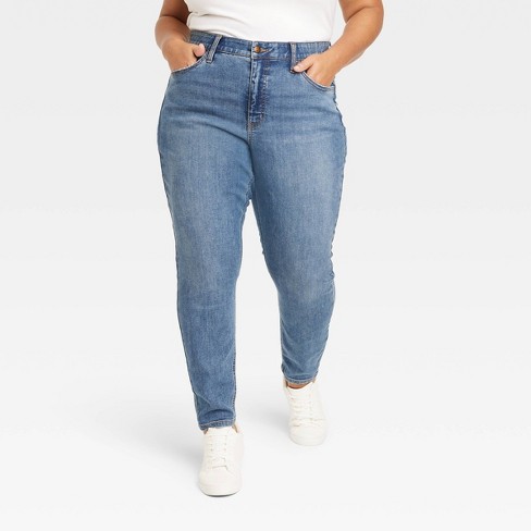 Women's High-rise Skinny Jeans - Ava & Viv™ Medium Wash 30 : Target