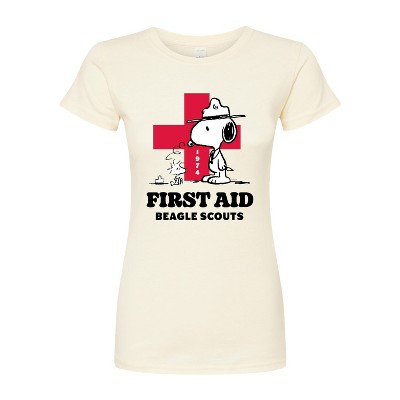 Women's - Peanuts - First Aid Beagle Scouts Juniors Fitted Graphic T-Shirt