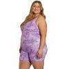 Sporti Sporti Plus Size Unitard Jungle Floral One Piece Swimsuit Violet 20W - 3 of 4