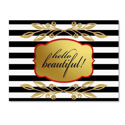 24" x 32" Gold Hello Beautiful by LightBoxJournal - Trademark Fine Art