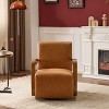 Okak Modern Swivel Barrel Accent Chair with Solid Wood Curved Armrests,Ergonomic Comfort Reading Chair for Living Room,Office - 2 of 4