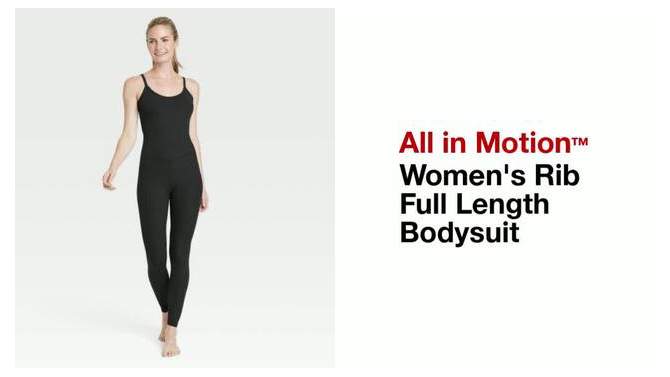 Women's Rib Full Length Bodysuit - All In Motion™, 2 of 13, play video