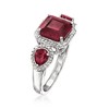 Ross-Simons 3.40 ct. t.w. Ruby 3-Stone Ring in Sterling Silver - 3 of 4