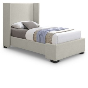 Meridian Furniture,Oxford Linen Textured Fabric Bed - 1 of 4