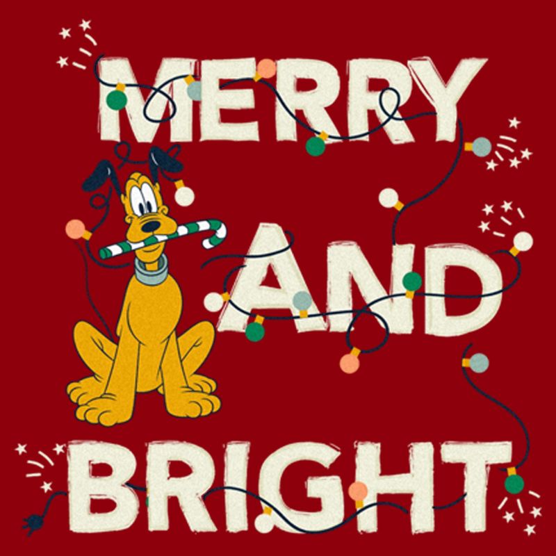 Men's Mickey & Friends Merry and Bright Pluto T-Shirt, 2 of 6