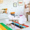 Infans 5 Piece Kids Mid-Century Modern White Round Table Chair Set with 4 Arm Chairs - 3 of 4