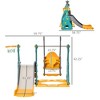 Ruvalino Playground Swings 3 in 1 Toddler Playset with Slide and Basketball Hoop for Indoor Fun, Multicolored, 59.8"*58.8"*42.3" - 3 of 4