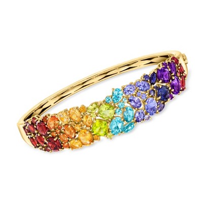 Ross-Simons 20.00 ct. t.w. Multi-Gemstone Bangle Bracelet in 18kt Gold Over Sterling