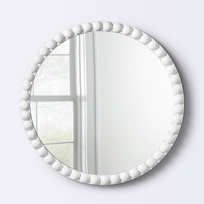 Image of Round Decorative Wall Mirror - White - Cloud Island™