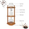 Nispira Cold Brew coffee Maker Ice Coffee Drip Machine with Advanced Slow Drip Technology Borosilicate Glass with Wood Tower, 6-8 Cup, Brown - 3 of 4