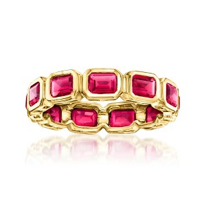 Pure Collection by Ross-Simons 2.30 ct. t.w. Lab-Grown Ruby Eternity Band in 18kt Gold Vermeil - 1 of 4