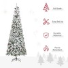 Whisen 9FT Pencil Artificial Christmas Tree with Pine Realistic Branches, Pine Cones, Red Berries, Auto Open - Green - 3 of 4