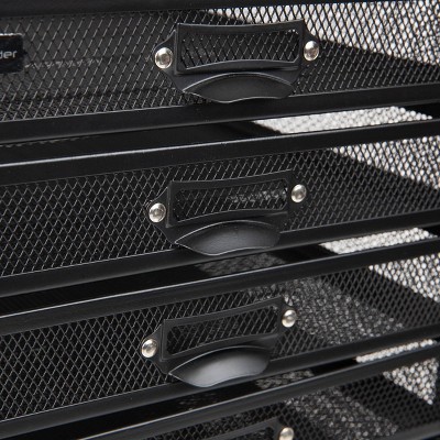 Black Wire Mesh 10-Drawer Moisture-Resistant File Storage Cabinet