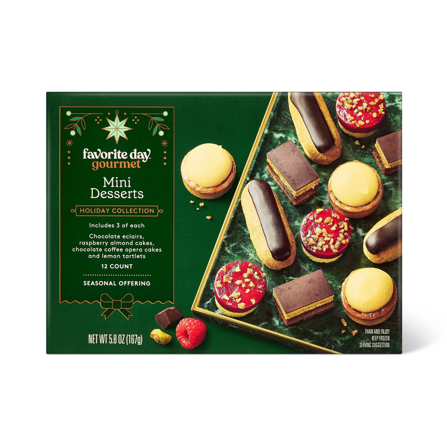 Holiday Mini Frozen Chocolate Lemon & Raspberry Frozen Dessert - 5.9oz/6ct - Favorite Day™