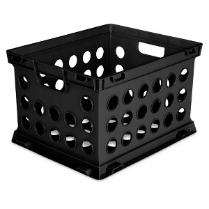 Sterilite Stackable Sturdy Storage Crate Organizer Bins with Handles for File and Document Organization for Homes, Offices, and Work Areas - 1 of 4