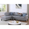 Faux Leather L-Shaped 2-Piece Sectional Sofa with Storage Ottoman, Cup Holders, and Toss Pillows - 2 of 4