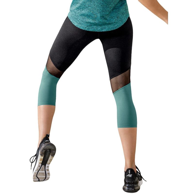 Leonisa  Mid-Rise Capri Legging with Breathable Mesh Inserts at the Knee -, 3 of 5