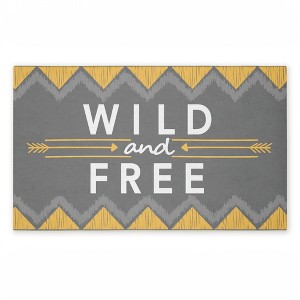 Stupell Industries Desert Boho Wild & Free Printed Outdoor Door Mat, design by Alison Tauber, 18"x30" - 1 of 4