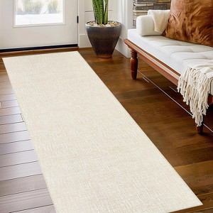 Acekool 5x7 Machine Washable Rug, Modern Non-Slip Minimalist Area Rug, Stain Resistant, Foldable Neutral Accent Carpet for Living Room, Black - 1 of 4