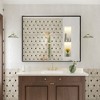 Apmir H Rectangular High-Strength Tempered Glass and Aluminum Alloy Framed French Cleat Mounted Wall Decor Bathroom Vanity Mirror in Matte Black - 3 of 4