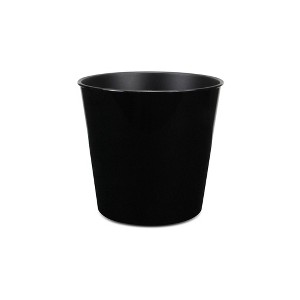 HomeRoots 11" Black Recycled Plastic Indoor Outdoor Round Pot Planter - 1 of 3