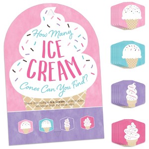 Big Dot of Happiness Scoop Up The Fun - Ice Cream - Sprinkles Party Scavenger Hunt - 1 Stand and 48 Game Pieces - Hide and Find Game - 1 of 4