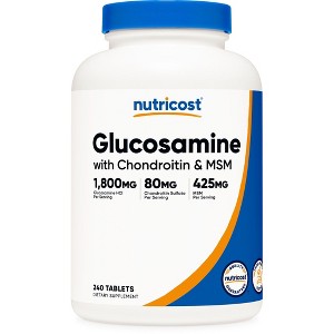 Nutricost Glucosamine (1800mg) with Chondroitin & MSM, 240 Tablets - GMO-Free, Gluten Free, 120 Servings - 1 of 4