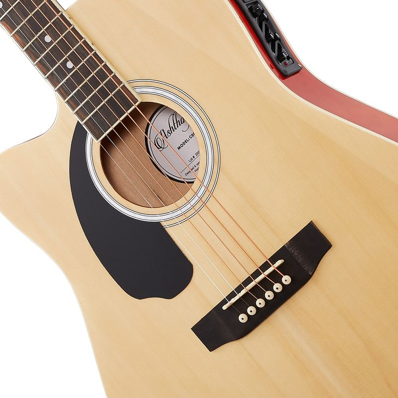 Ashthorpe Left Handed Thinline Cutaway Acoustic Electric Guitar with 10-Watt Amp, Gig Bag, and Accessories, 3 of 8