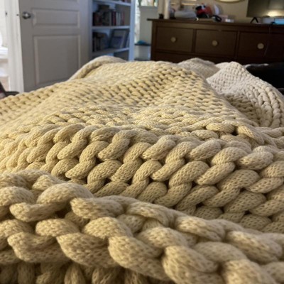 Casaluna oversized hand knit bed online throw