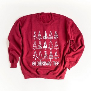 Simply Sage Market Women's Graphic Sweatshirt Distressed Oh Christmas Tree - 1 of 4