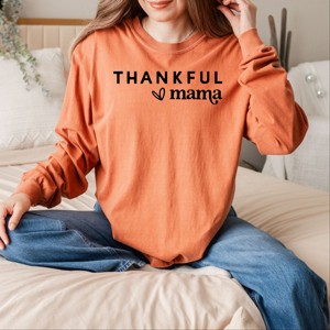Simply Sage Market Thankful Mama Bold Heart Garment Dyed Long Sleeve - 1 of 4