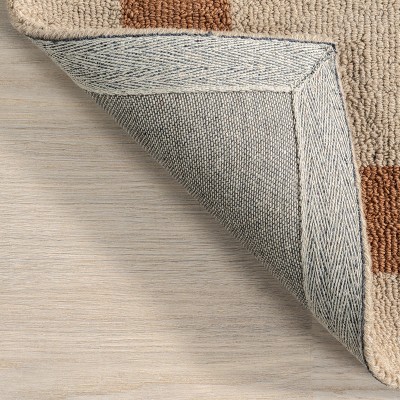 Gino Two-Tone Bordered Rust Wool 4' x 6' Area Rug