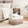 Itopfox Rectangle Woven Storage Basket for Laundry, Blankets, Toys, and Magazines - Natural Cotton Hamper for Nursery and Living Room Décor - 2 of 4