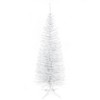 HOMCOM 5 FT Artificial Pencil Christmas Tree, Slim Xmas Tree with 294 Realistic Branch Tips and Foldable Metal Stand, White - 4 of 4