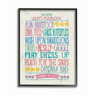 Typography Art Wall Plaque The Little Lady's Playbook Oversized Framed Giclee Texturized Art (16"x20"x1.5) - Stupell Industries