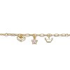Guili 14K Gold Plated Anklet with Clear Cubic Zirconia Heart, Star, and Crown Charms Brings Playful Sparkle and Whimsy to Your Everyday Style - 2 of 2