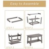 2-Tier Industrial Coffee Table with Storage Shelf, Rectangle Wood and Metal TV Stand, Side End Table for Small Living Rooms, Grey - 3 of 4