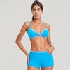 Anna-Kaci Swim Women's Branded Strap Triangle Bralette with Matching Logo Waistband Shorts Swimwear Set - 2 of 4