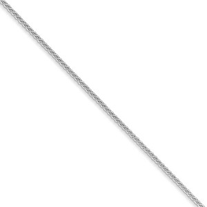 Black Bow Jewelry 1mm 10k White Gold Solid Wheat Chain Necklace - 1 of 4
