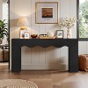 Tribesigns 63" Farmhouse Console Table, Solid Wood Sofa Table with 2-Tier Storage, Narrow Entryway Table for Living Room, Hallway, Behind Couch, Black - 2 of 4