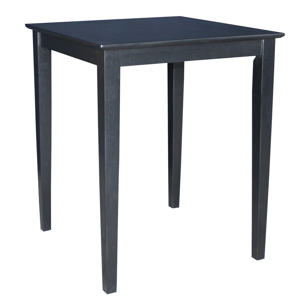 Photos - Dining Table Solid Wood Top Counter Height Table with Shaker Legs Black - International