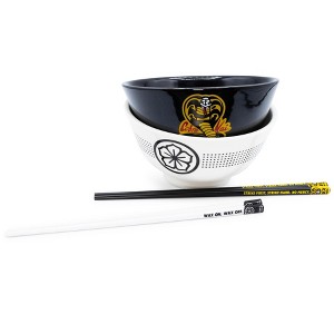 Surreal Entertainment The Karate Kid Cobra Kai and Miyagi-Do 18-Ounce Ramen Bowl with Chopsticks Set for 2 - 1 of 4