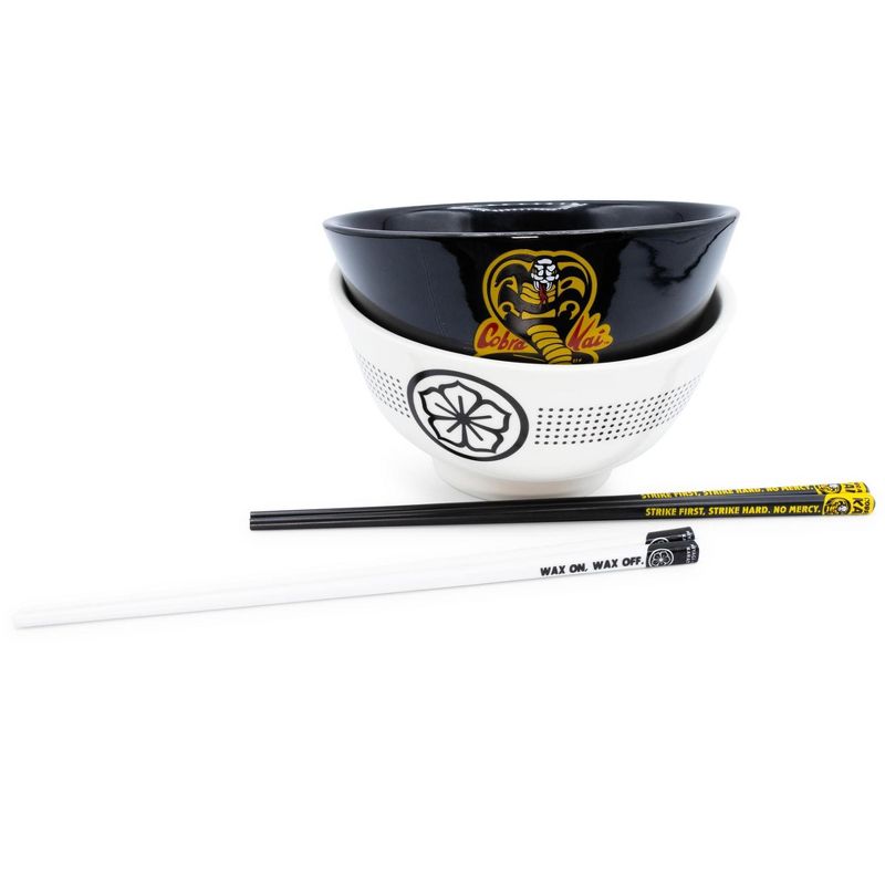 Surreal Entertainment The Karate Kid Cobra Kai and Miyagi-Do 18-Ounce Ramen Bowl with Chopsticks Set for 2, 1 of 7