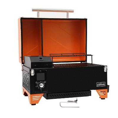 ASMOKE AS350 Portable Wood Pellet Grill and Smoker, Revolutionary ASCA System - Vibrant Orange