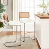 Bekrvio Bar Stools Set of 2/3/4, 26”/30" Barstool with Rattan Back, Velvet-Upholstered & Chrome Frame,Mid Century Modern Kitchen Stool for Island - 2 of 4